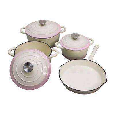 Cast Iron 7 Piece Cookware Set - ICE CREAM COLOR