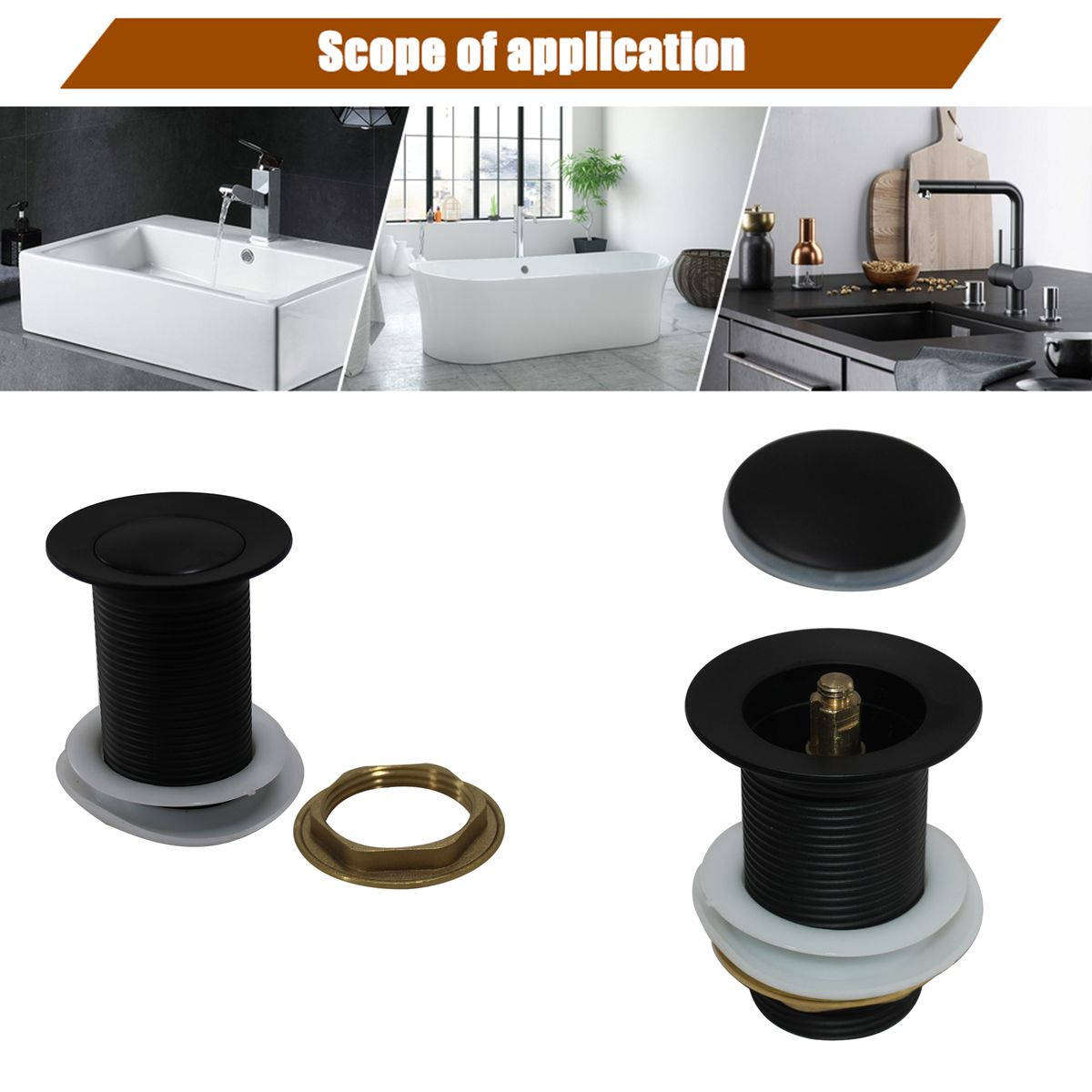 Sanitaryware Unslotted Pop-Up Waste Plug - Black