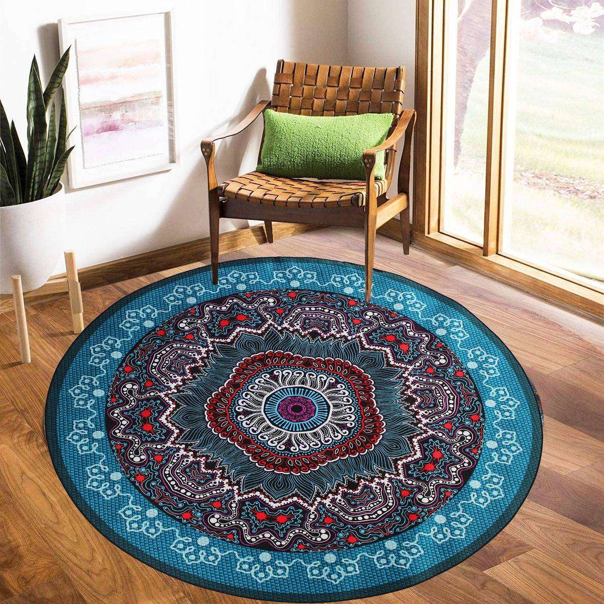 160cm Round LMA Branded 3D Printed Area Rug Lightweight - RM25