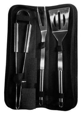Stainless Steel 3 Piece Braai Master Utensil Set in Carry Bag