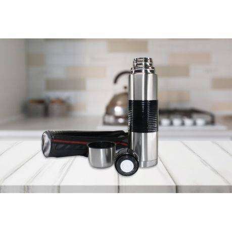 350mlDouble Wall Hot & Cold Bullet Flask with NonSlip Rubber Grip & Pouch