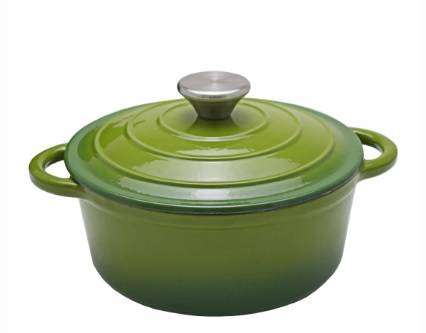 7pcs green Authentic Cast Iron Cookware Set