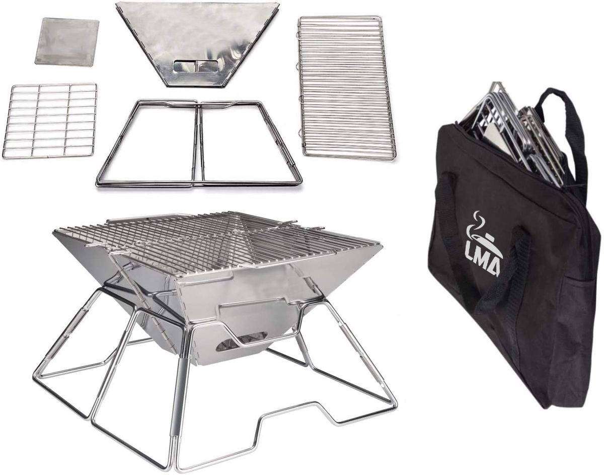 Braai Master Folding Stainless Steel BBQ Stand & Carry Bag - 32x31x21cm