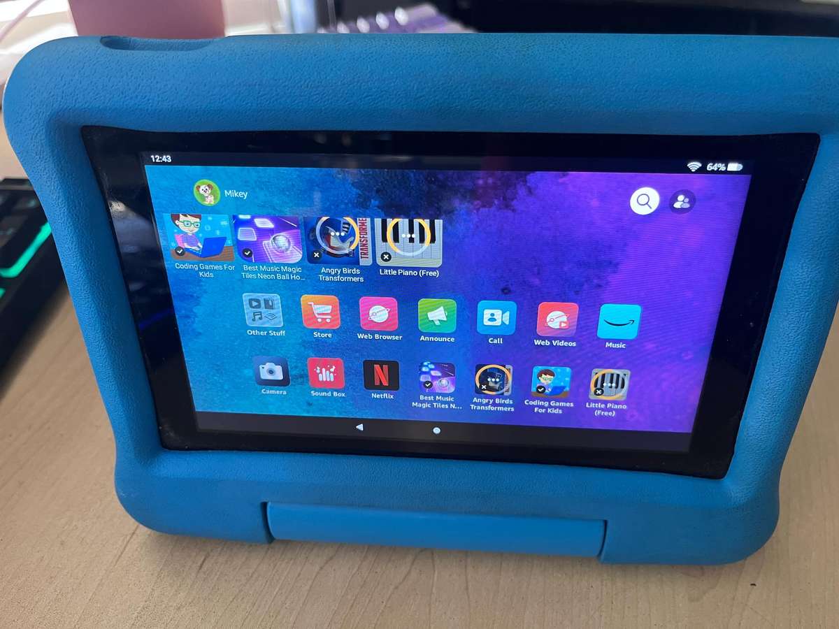 Amazon Fire Kids Edition Tablet 7" 16 GB, Blue Kid-Proof Case