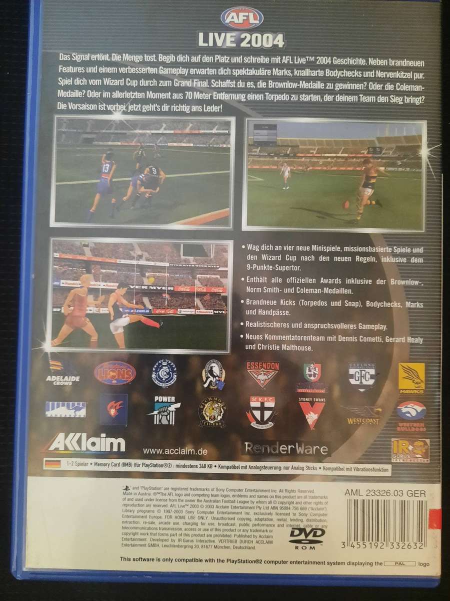 AFL Live 2004: Aussie Rules Football (PS2)