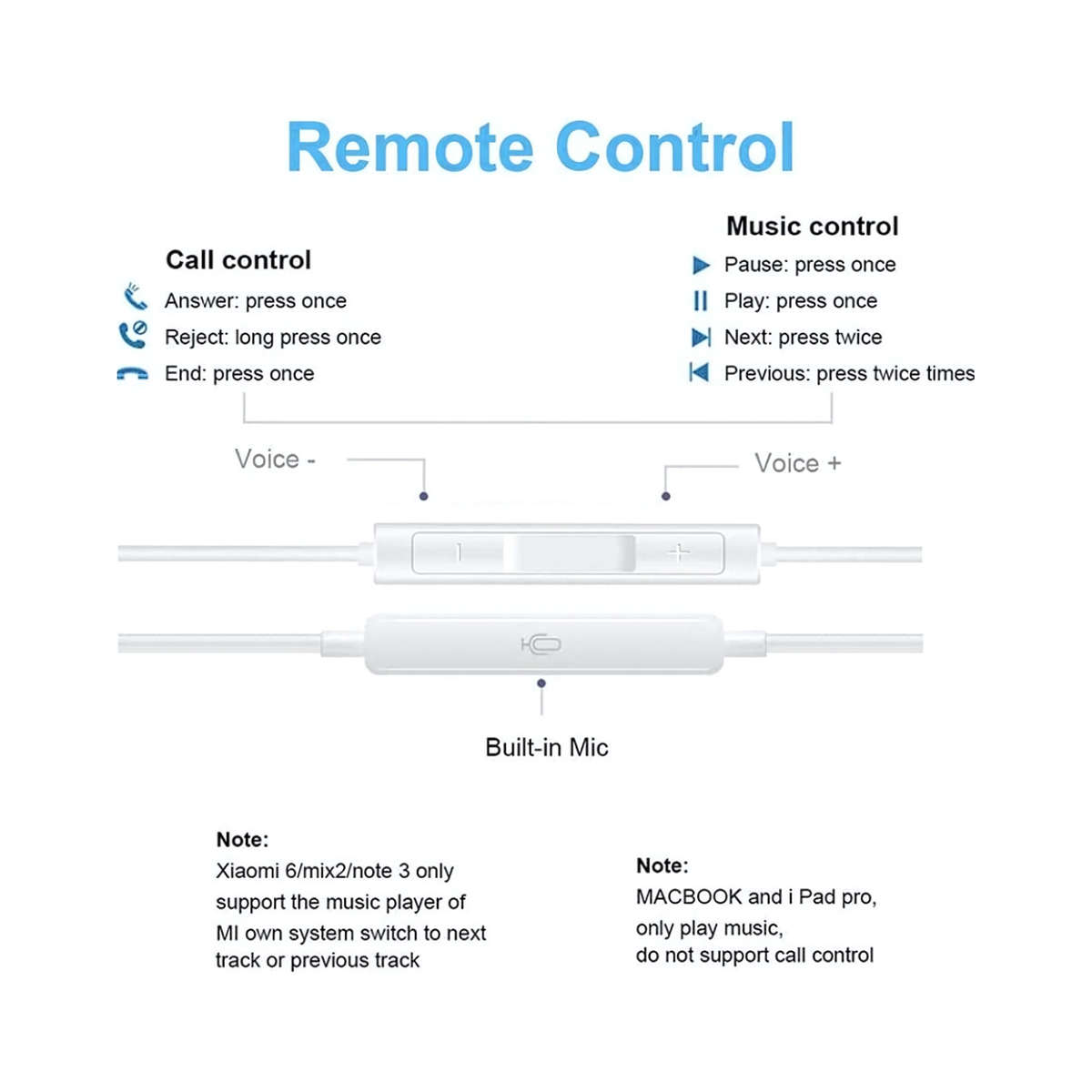 USB Type-C Wired Earbuds Headset Stereo Sound with Mic and Volume Control for Universal Type-C Port