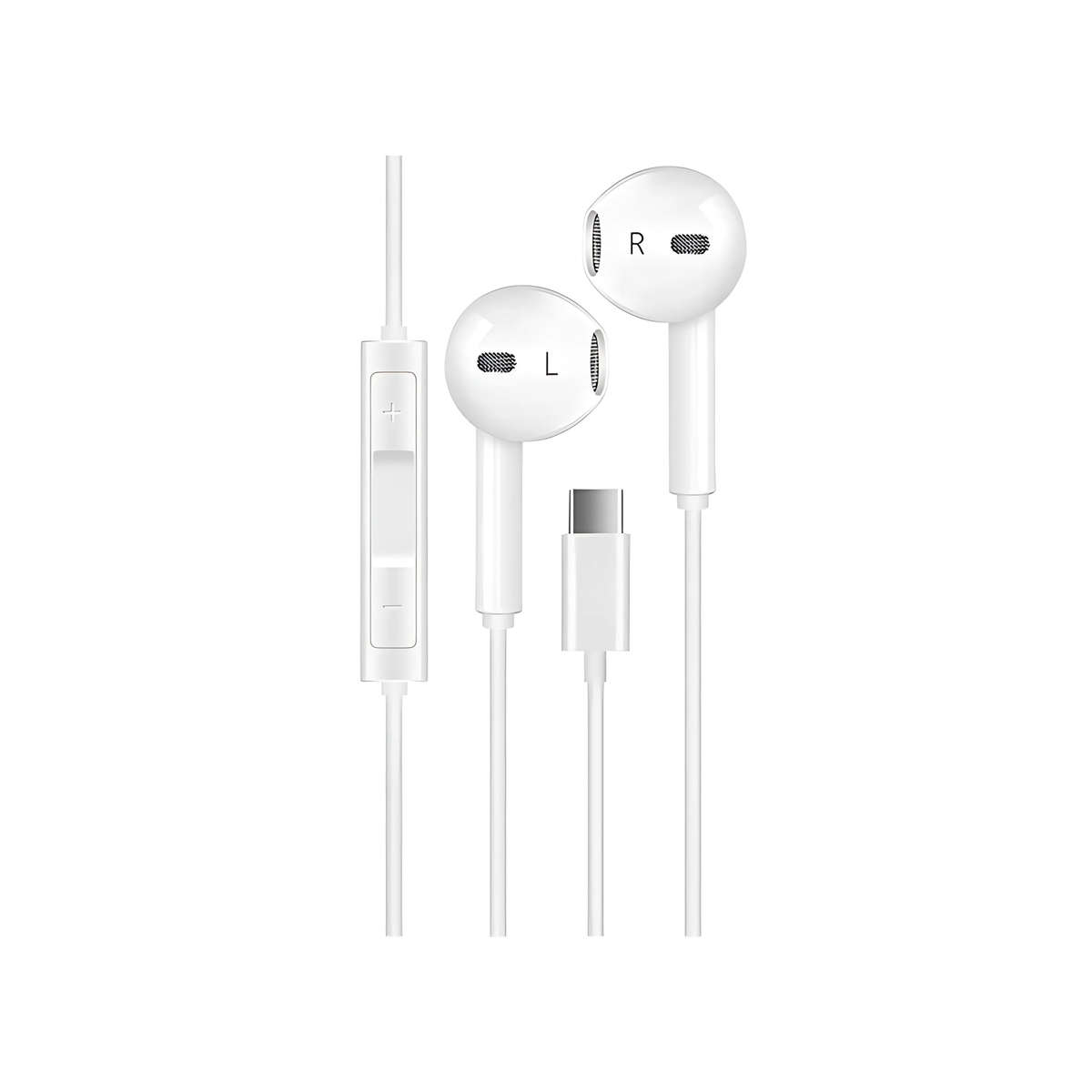 USB Type-C Wired Earbuds Headset Stereo Sound with Mic and Volume Control for Universal Type-C Port