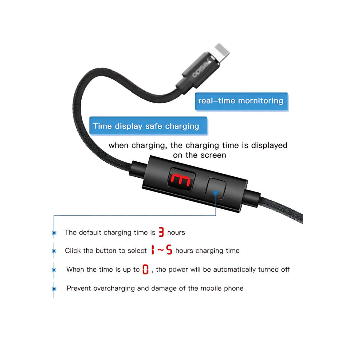Fast charging lightning cable with LED indicator Real Time monitoring
