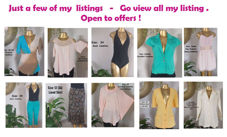 Bundle of  Mixed  Used Woman Clothing  - Size 34 to 40   - (15) Fifteen Items in Bundle