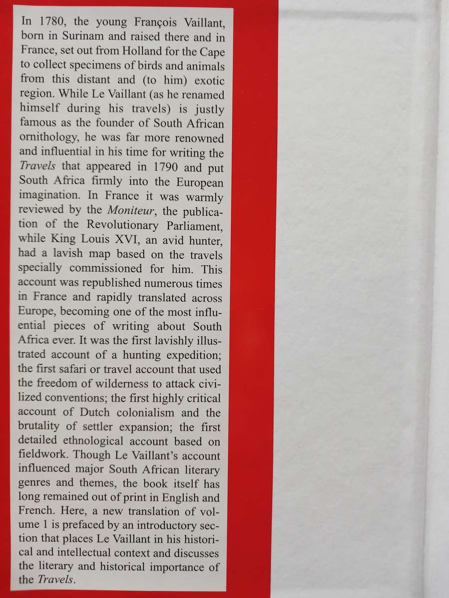 Francois le Vaillant - Travels into the Interior of Africa via the Cape of Good Hope Volume 1