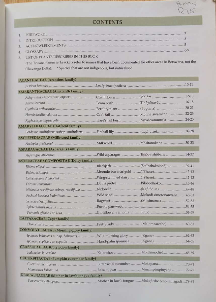 Trees & Shrubs of the Okavango Delta - Medicinal uses and Nutritional Value