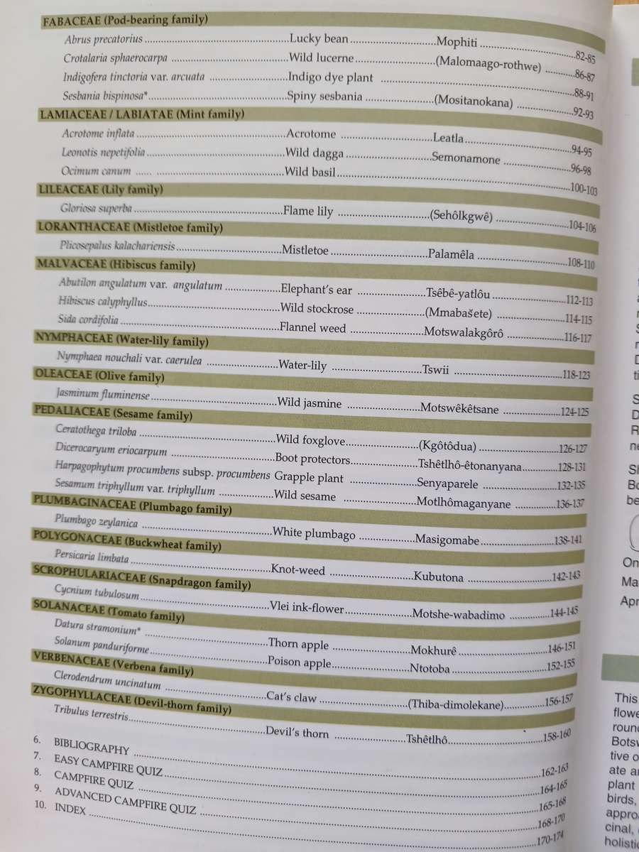 Trees & Shrubs of the Okavango Delta - Medicinal uses and Nutritional Value