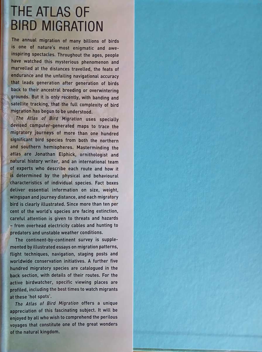 The Atlas of Bird Migration - Tracing the great journey's of the World's Birds