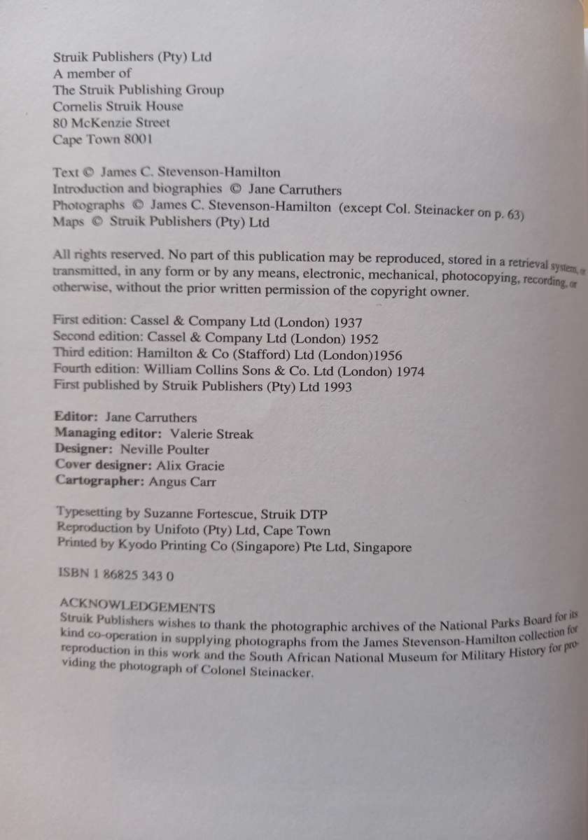 South African Eden - The Kruger National Park 1902-1946 by James Stevenson-Hamilton