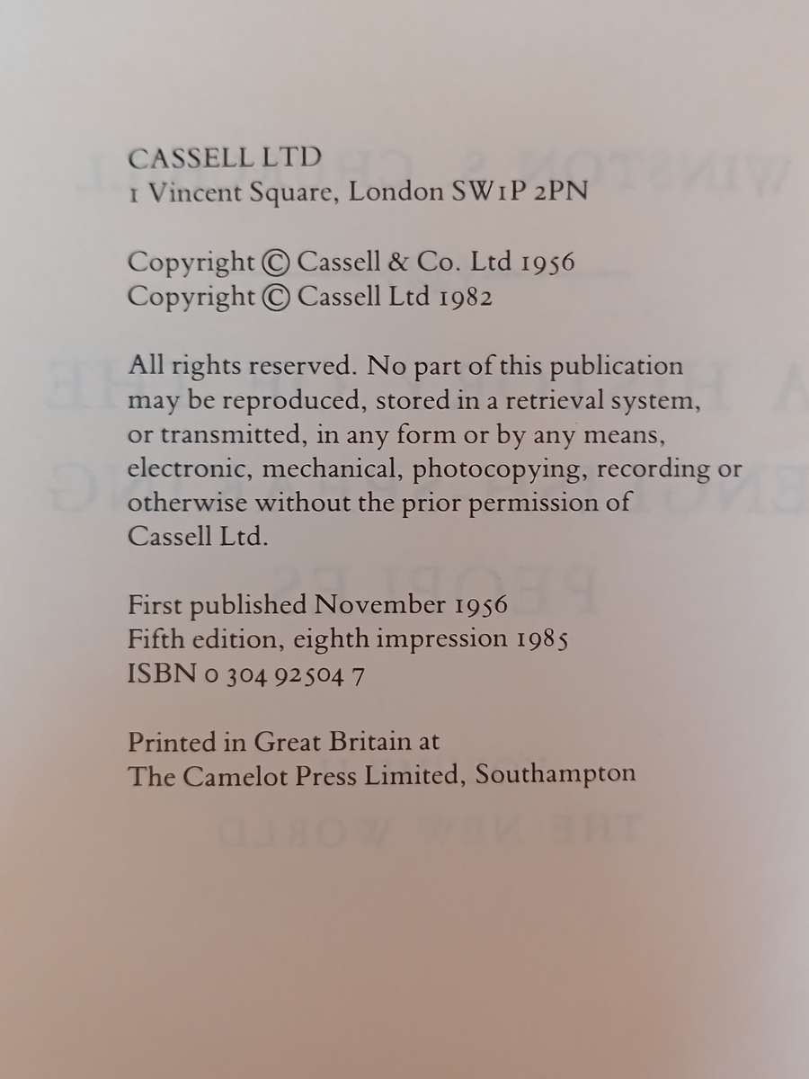 A History of the English-Speaking Peoples (Complete set of 4 Volumes) by Winston S. Churchill