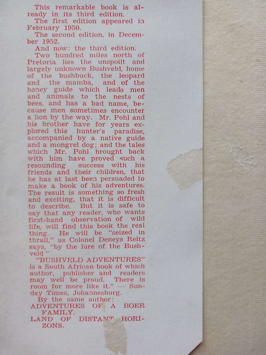 Bsshveld Adventures by Victor Pohl