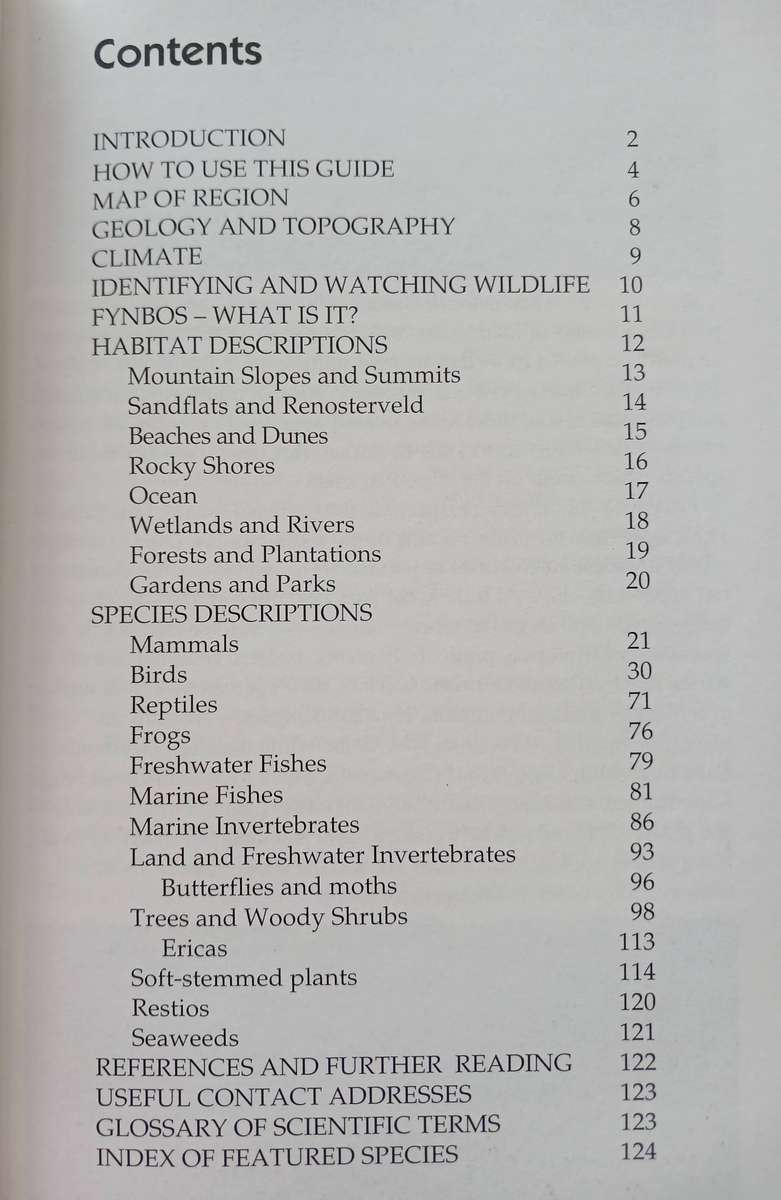 Wildlife of the Cape Peninsula - Common Animals and Plants