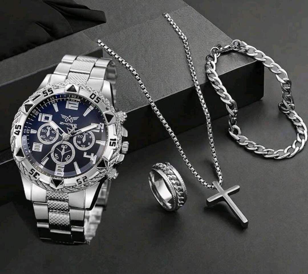 Wow amazing luxurious Men's 4 pc ZHOwe Quartz Watch set