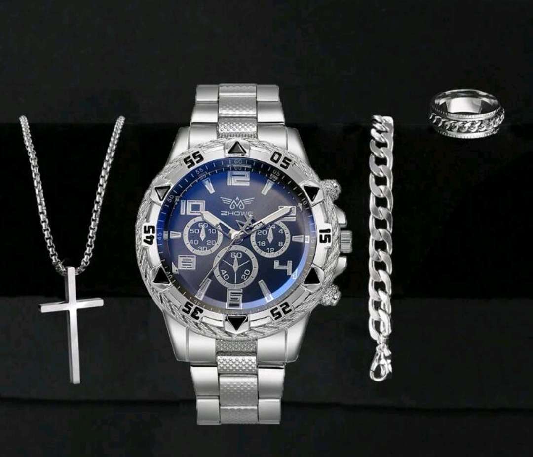 Wow amazing luxurious Men's 4 pc ZHOwe Quartz Watch set