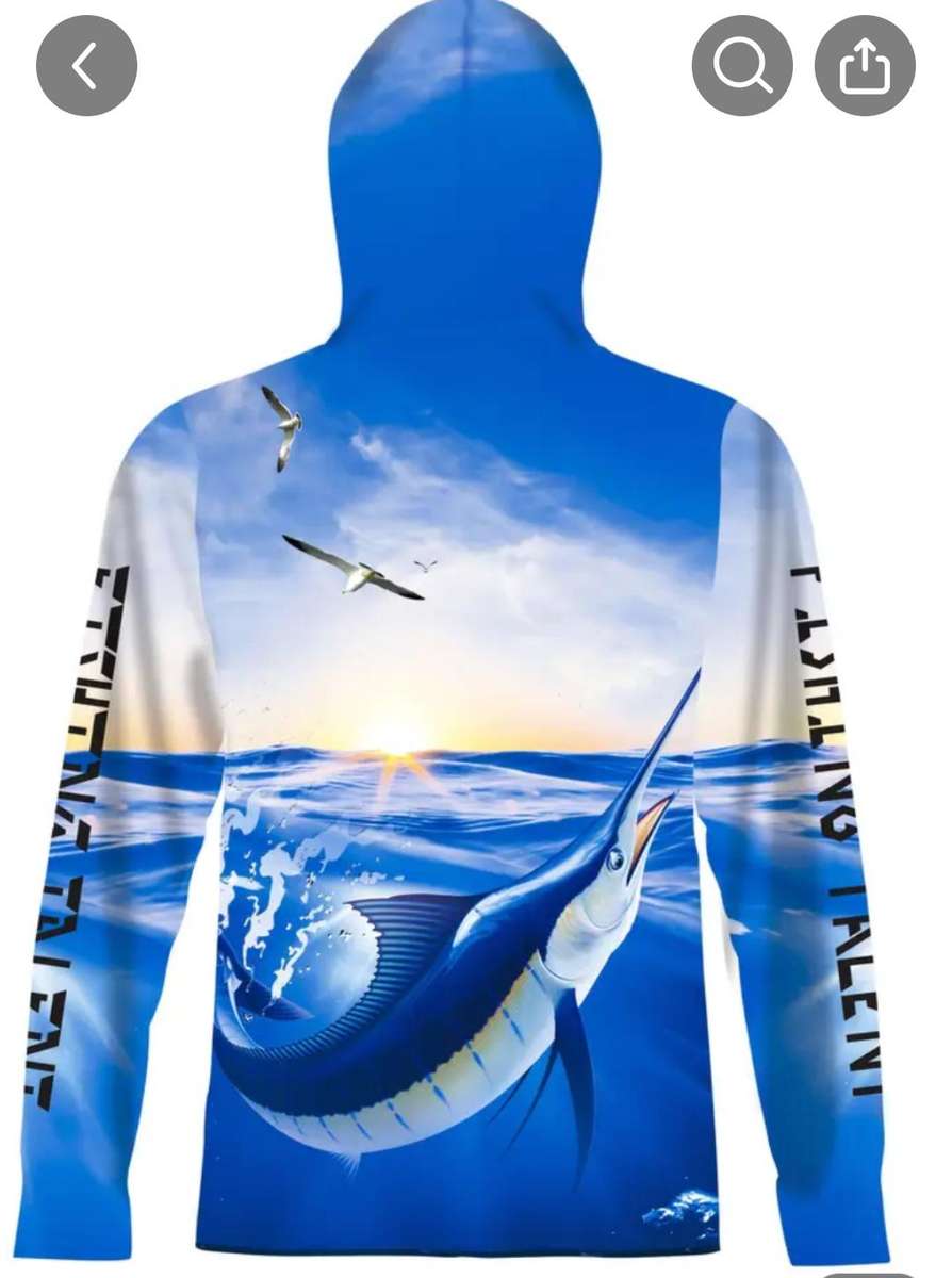 Marlin fishing hoodie with 100+ UV protection