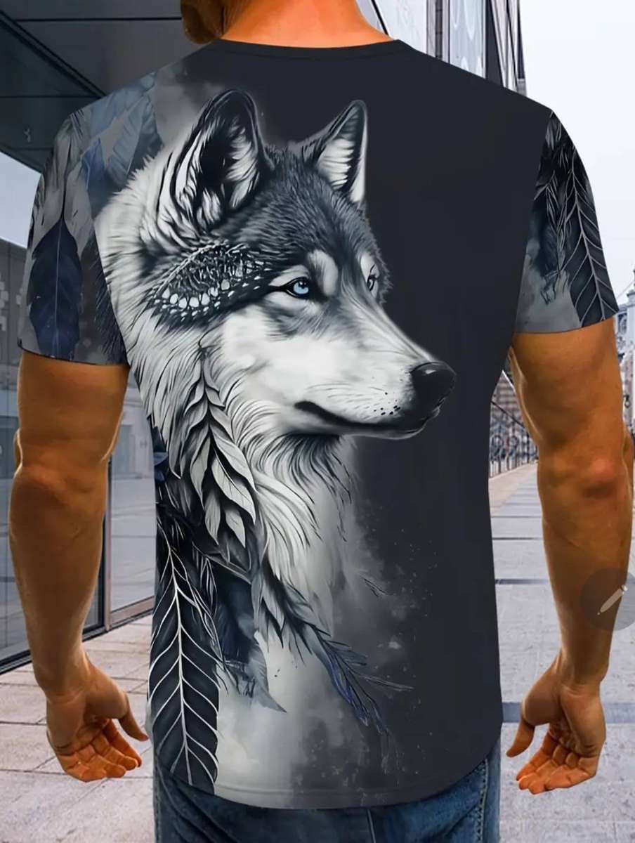 Wow amazing  luxurious  wolf printed T shirt