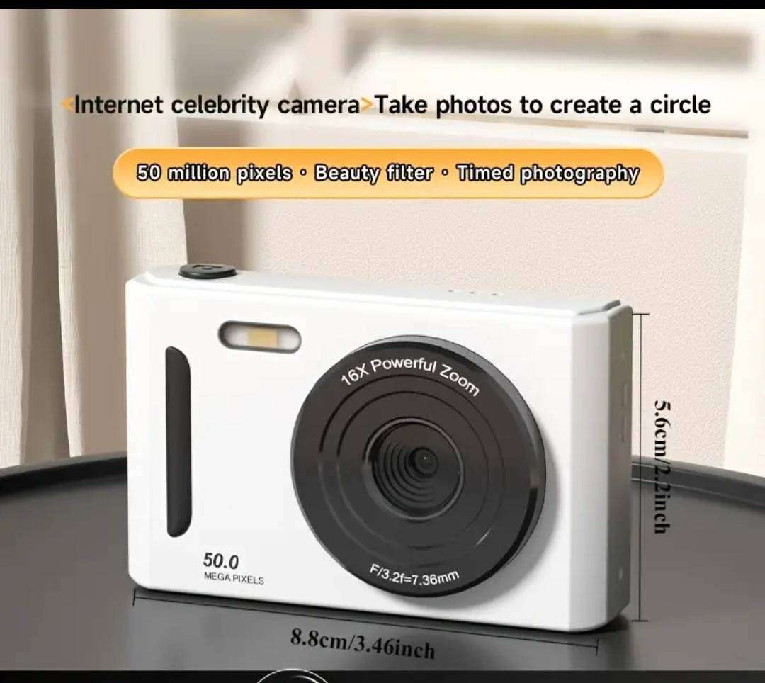 full HD 1080. 50 megapixels camera with 8x zoom