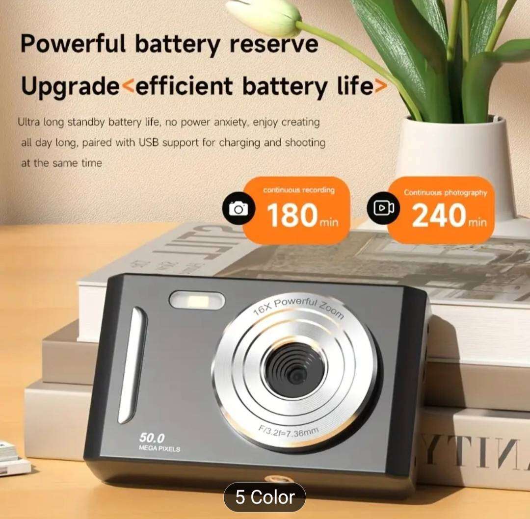 full HD 1080. 50 megapixels camera with 8x zoom