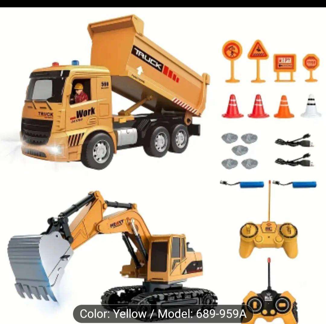 Wow amazing luxurious  construction  remote control play set. 2x construction r vehicles.