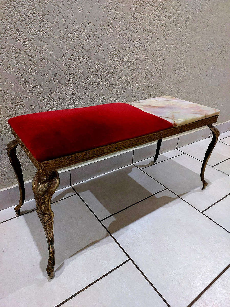 Brass & Marble Telephone Table