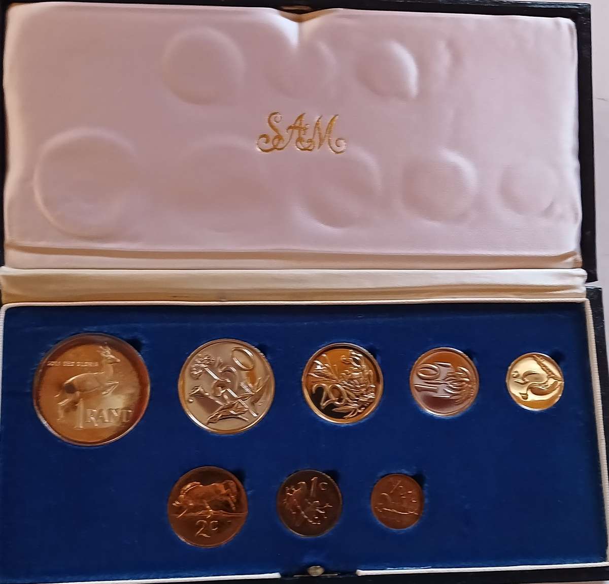 1976 SOUTH AFRICAN BLUE PROOF COIN SET WITH SILVER R1
