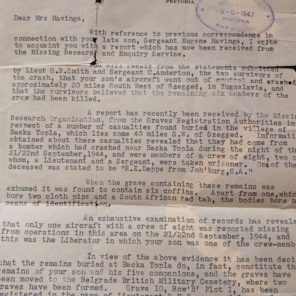 5 X WW2 ENGRAVED MEDALS WITH RIBBON BAR,PHOTOS & LETTER REGARDING DEATH FOR 10019 E. HAVINGA