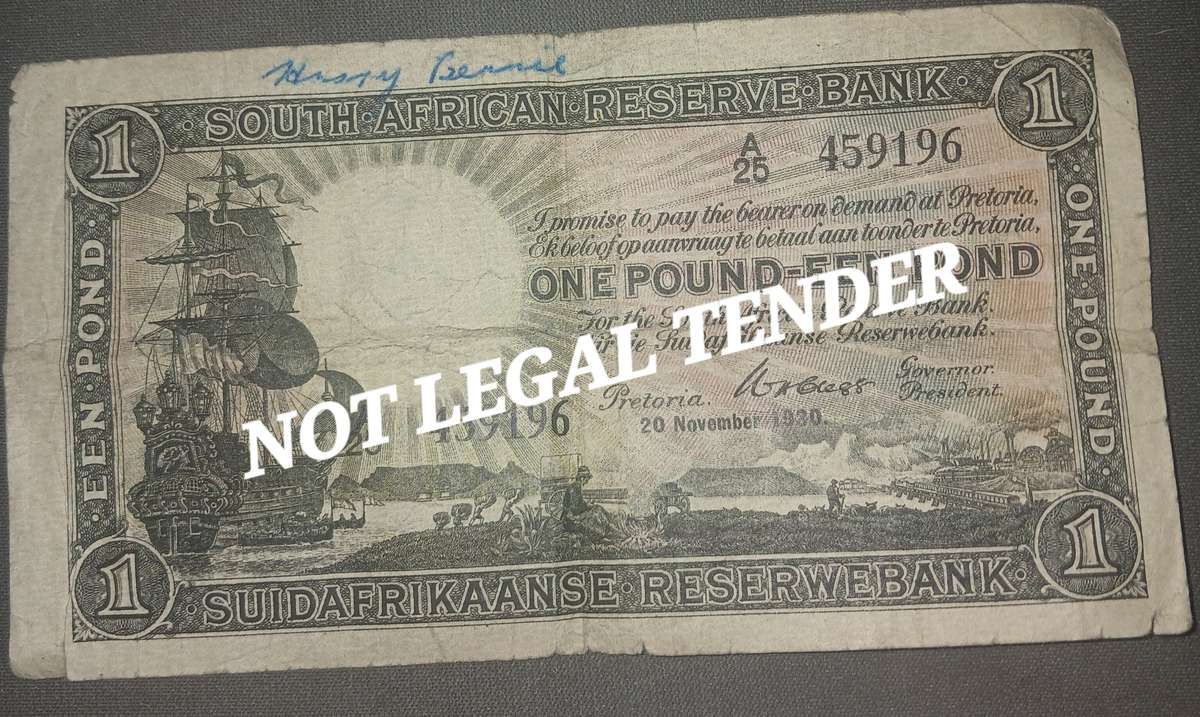 SOUTH AFRICAN ONE POUND WH CLEGG - A/25 459196