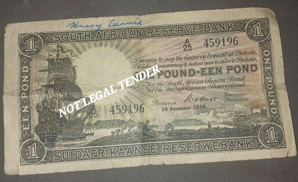 SOUTH AFRICAN ONE POUND WH CLEGG - A/25 459196