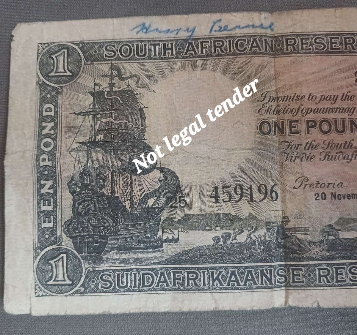 SOUTH AFRICAN ONE POUND WH CLEGG - A/25 459196