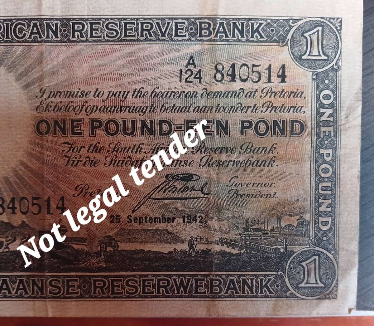 1 x South African 1 Pound and 1 x South African 5 Pound ( Postmus )