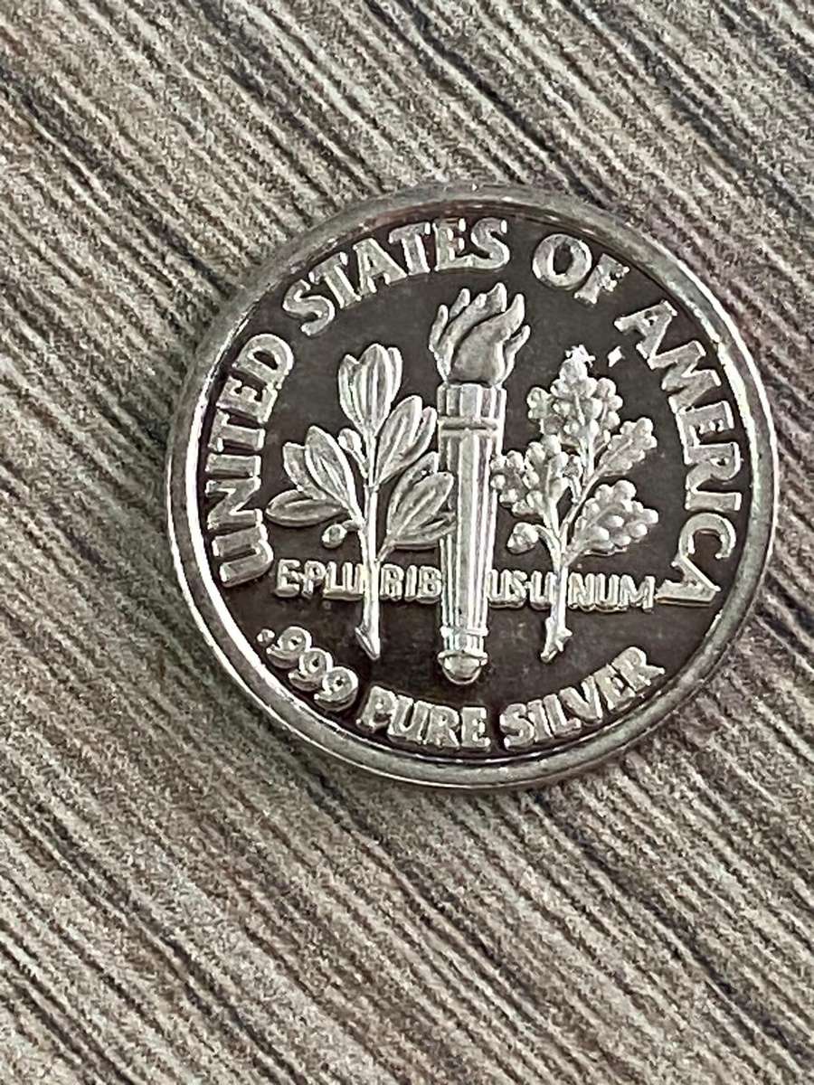  oz Silver Ronald Reagan fantasy dime: .999 SILVER