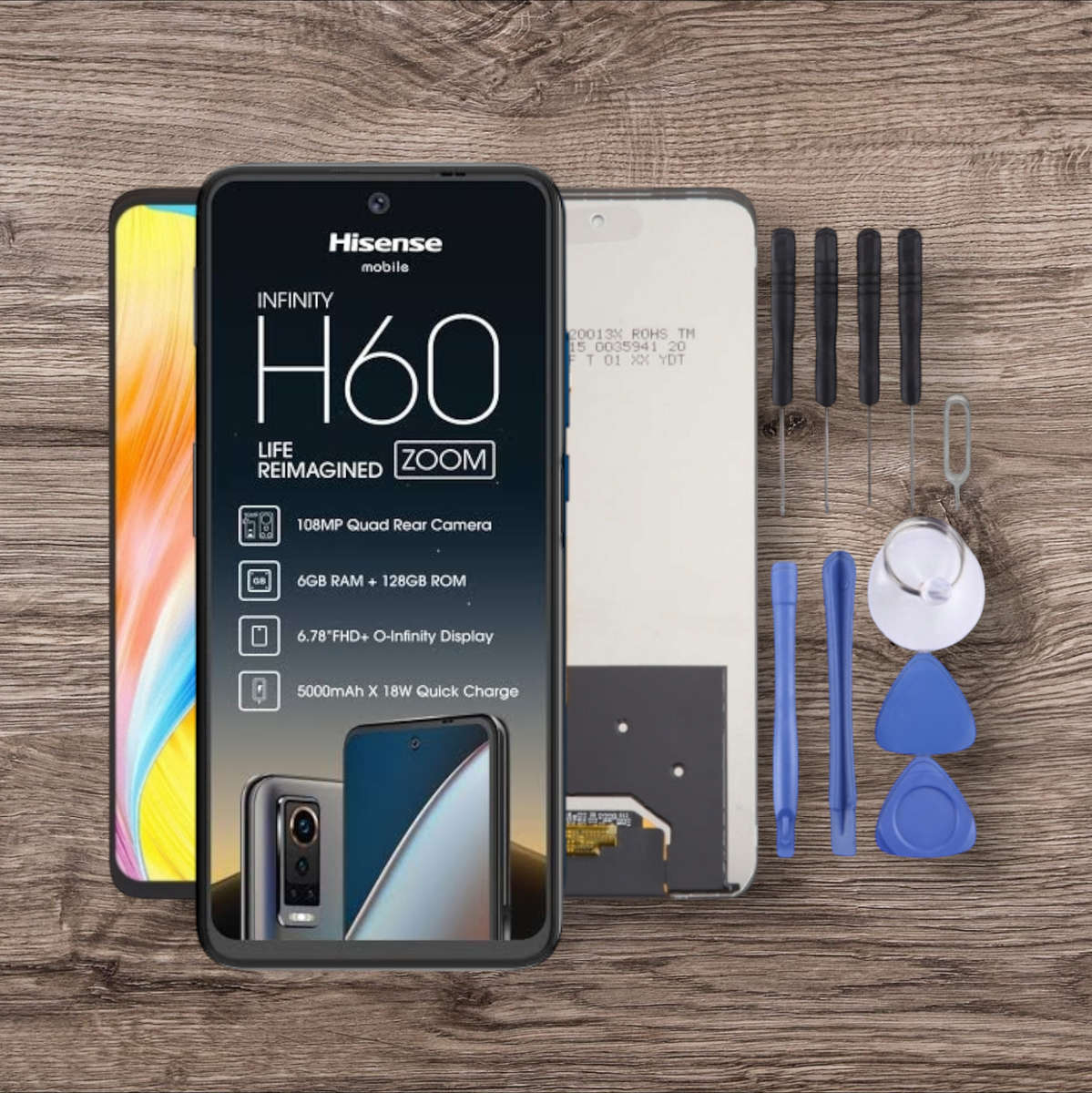 Hisense H60 Zoom LCD Screen - LCD Touch Digitizer Assembly with Tools (Local Stock)