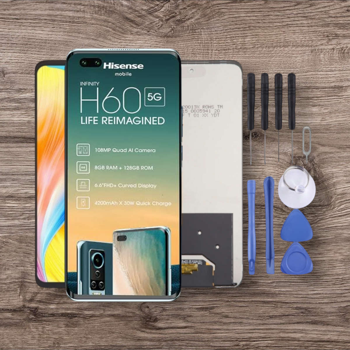 Hisense H60 5G LCD Screen - LCD Touch Digitizer Assembly with Tools (Curved Version) (Local Stock)