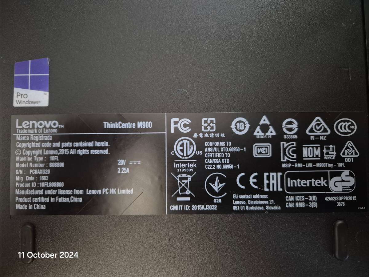 Lenovo ThinkCentre M900 Tiny Core I3 6th gen