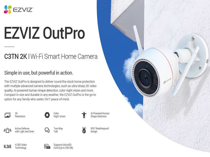 USED EZVIZ Cs-C3Tn-3Mp 2.8Mmsmart Home Camera