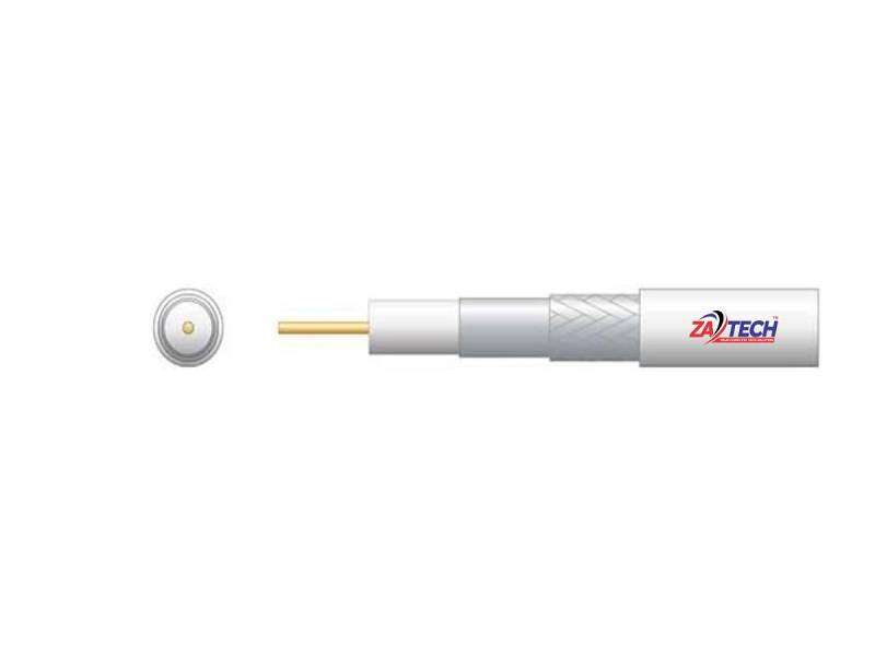 ZATECH Rg6 Approx 100Mtr 64 Braid White