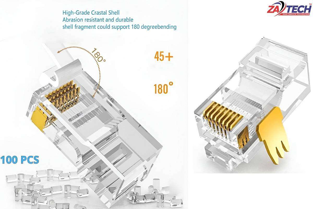 ZATECH Rj45 -Cat5 Connector 100 Pcs