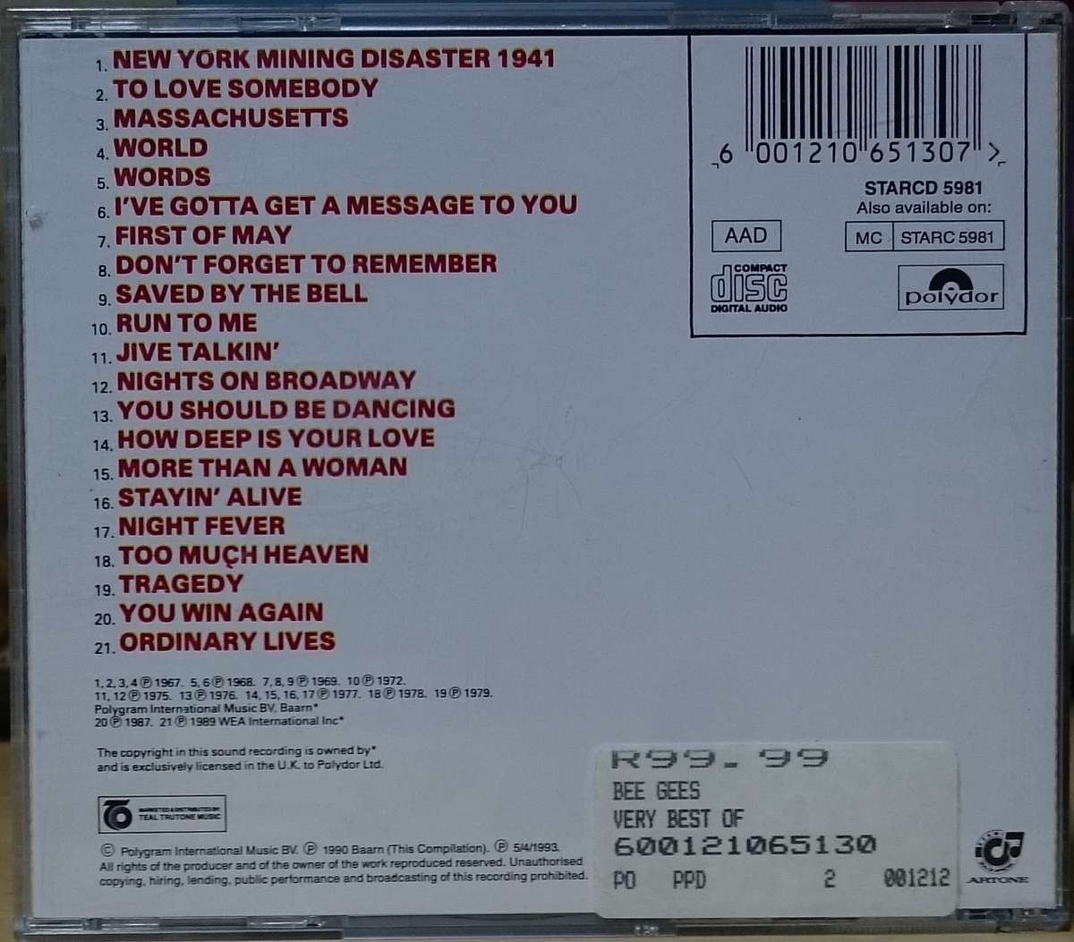 The Very Best of the Bee Gees CD