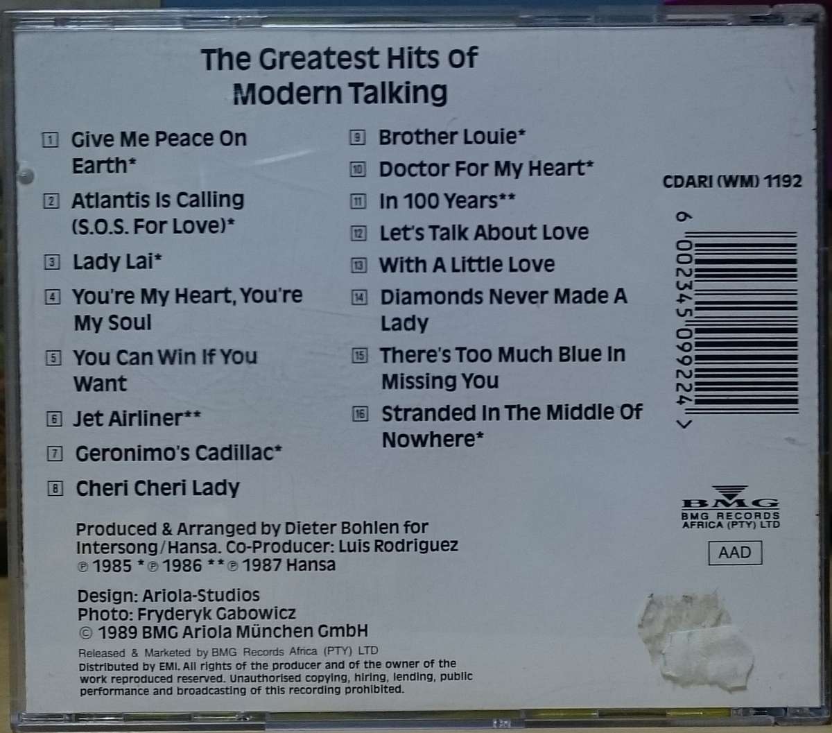 The Greatest Hits of Modern Talking CD