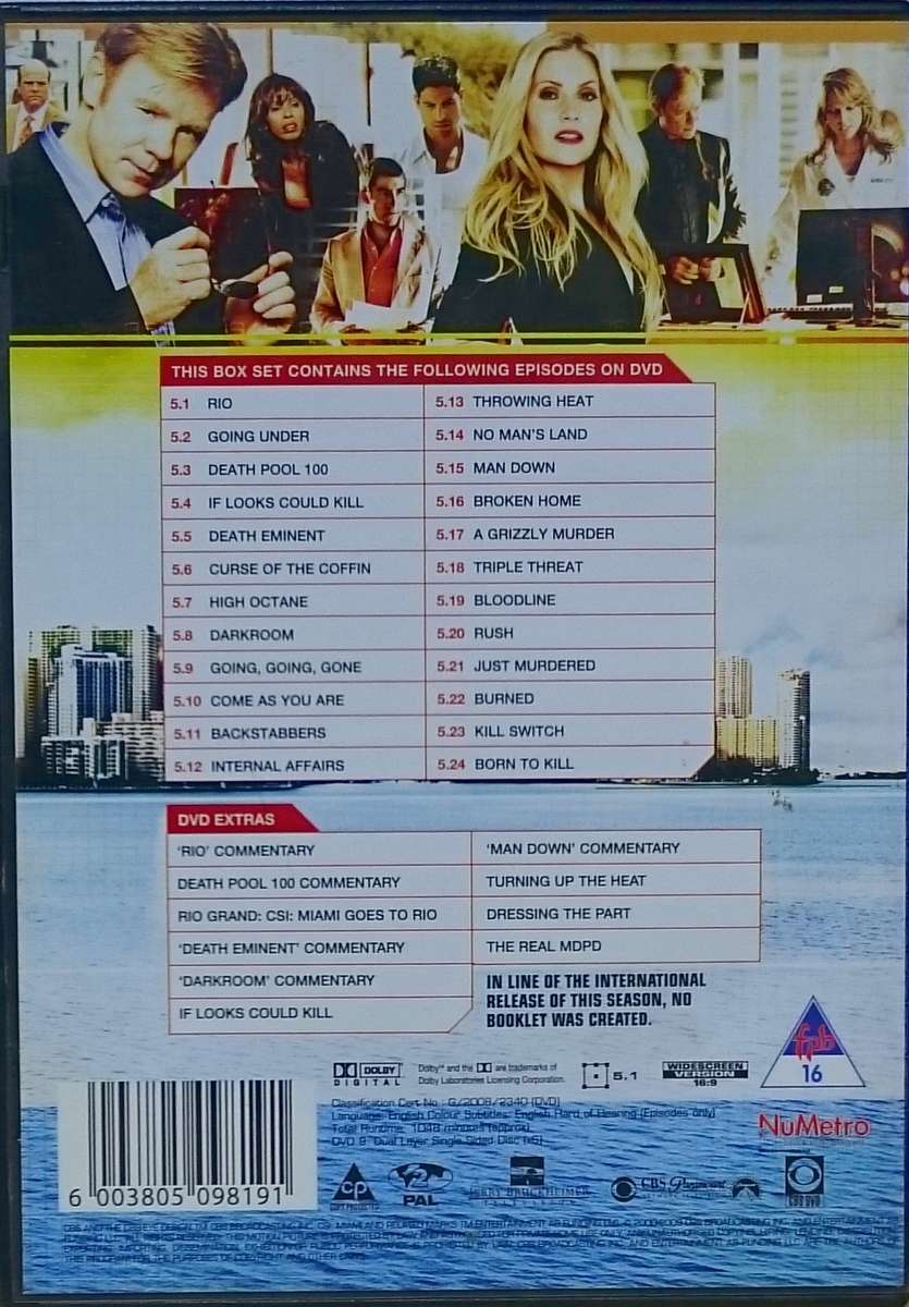 CSI Miami Season 5 DVD