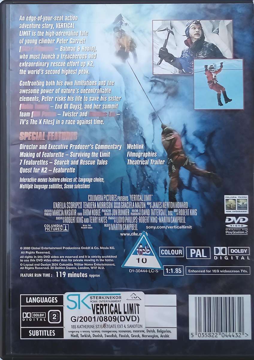 VERTICAL LIMIT Chris O' Donnell DVD