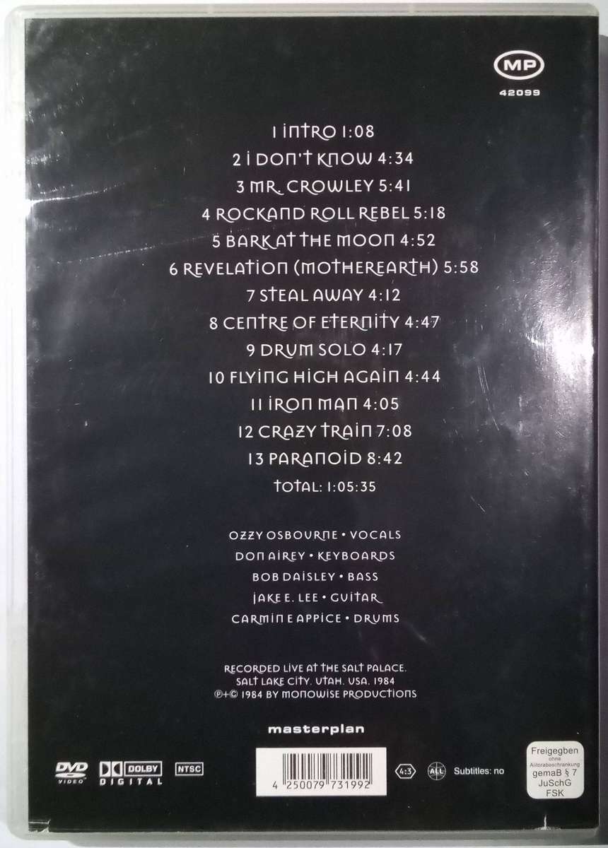 OZZY OSBOURNE Bark at the Moon DVD