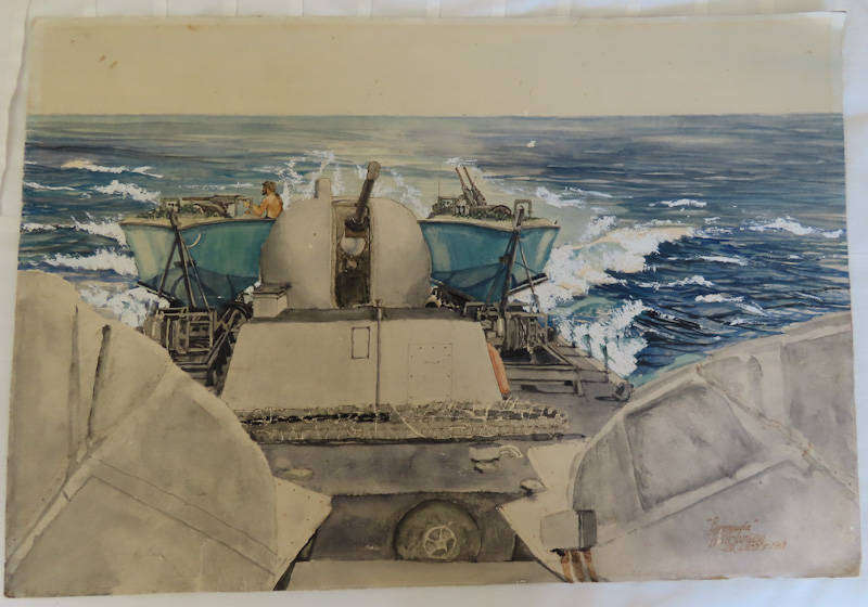 South Africa -  SA Navy Barracuda - Tim Johnsen Watercolour