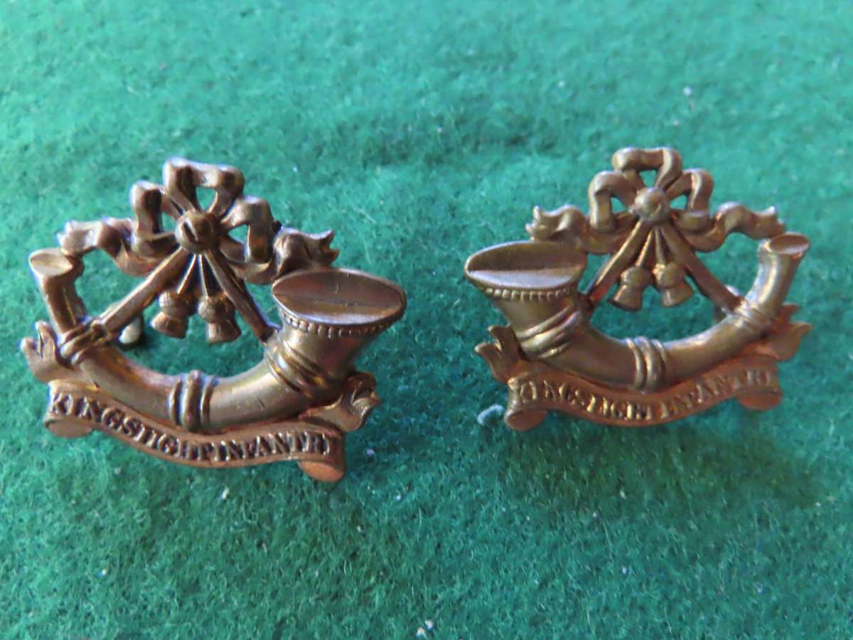Great Britain  - Shropshire Light Infantry Pair of Collar Badges - 1881-1882