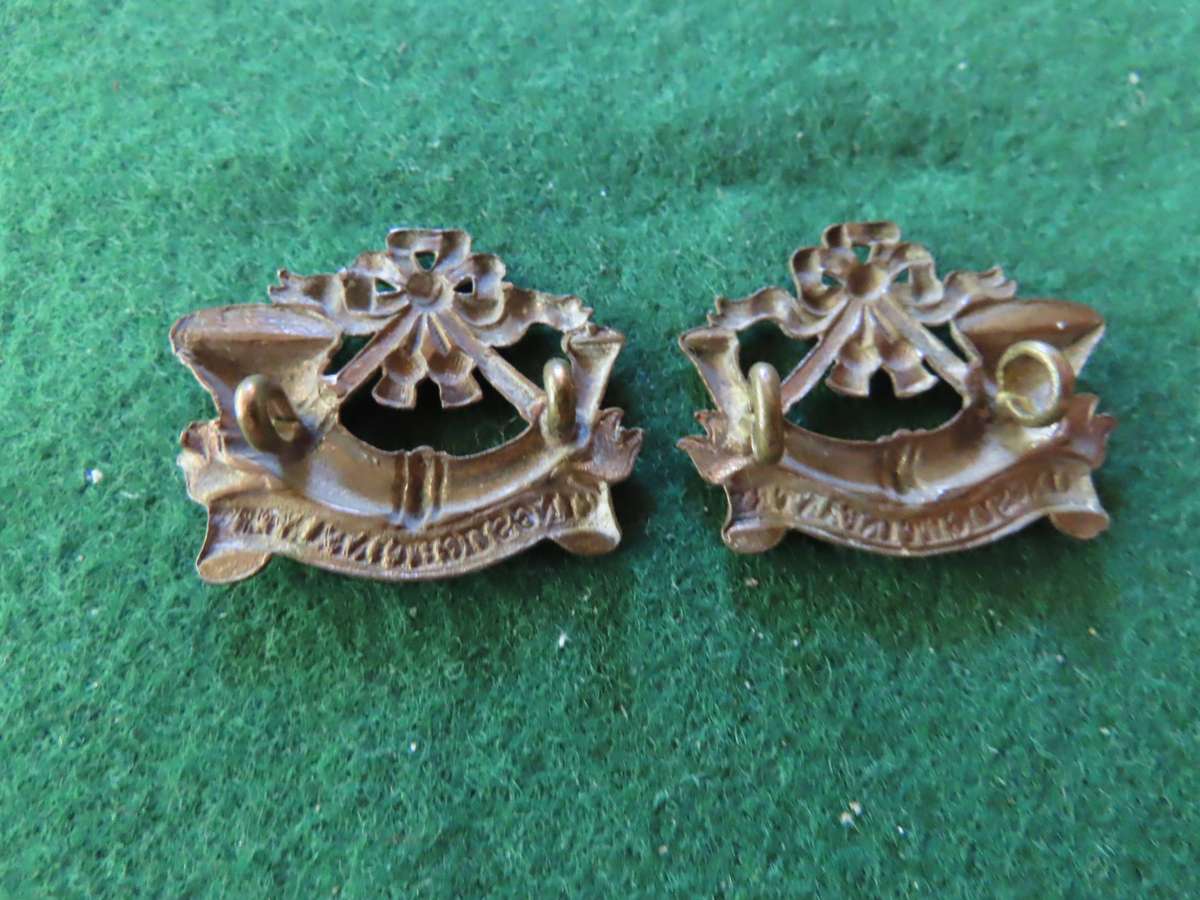 Great Britain  - Shropshire Light Infantry Pair of Collar Badges - 1881-1882